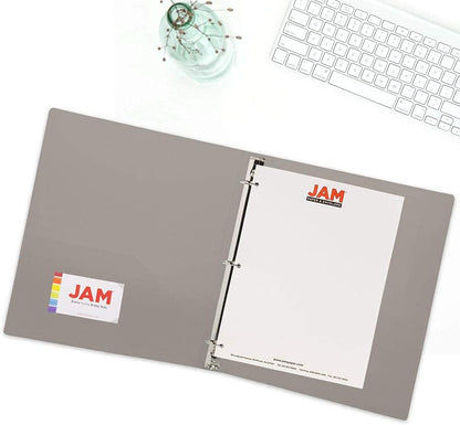 JAM PAPER Plastic 0.75 inch Binder - Clear 3 Ring Binder - Sold Individually