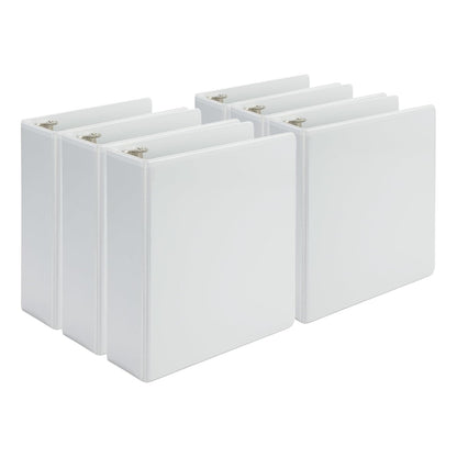 Samsill Economy 3 Ring Mini Binder, 1-Inch Round Ring Binder, Holds 100 Sheets, Black, 6 Pack (MP32300)