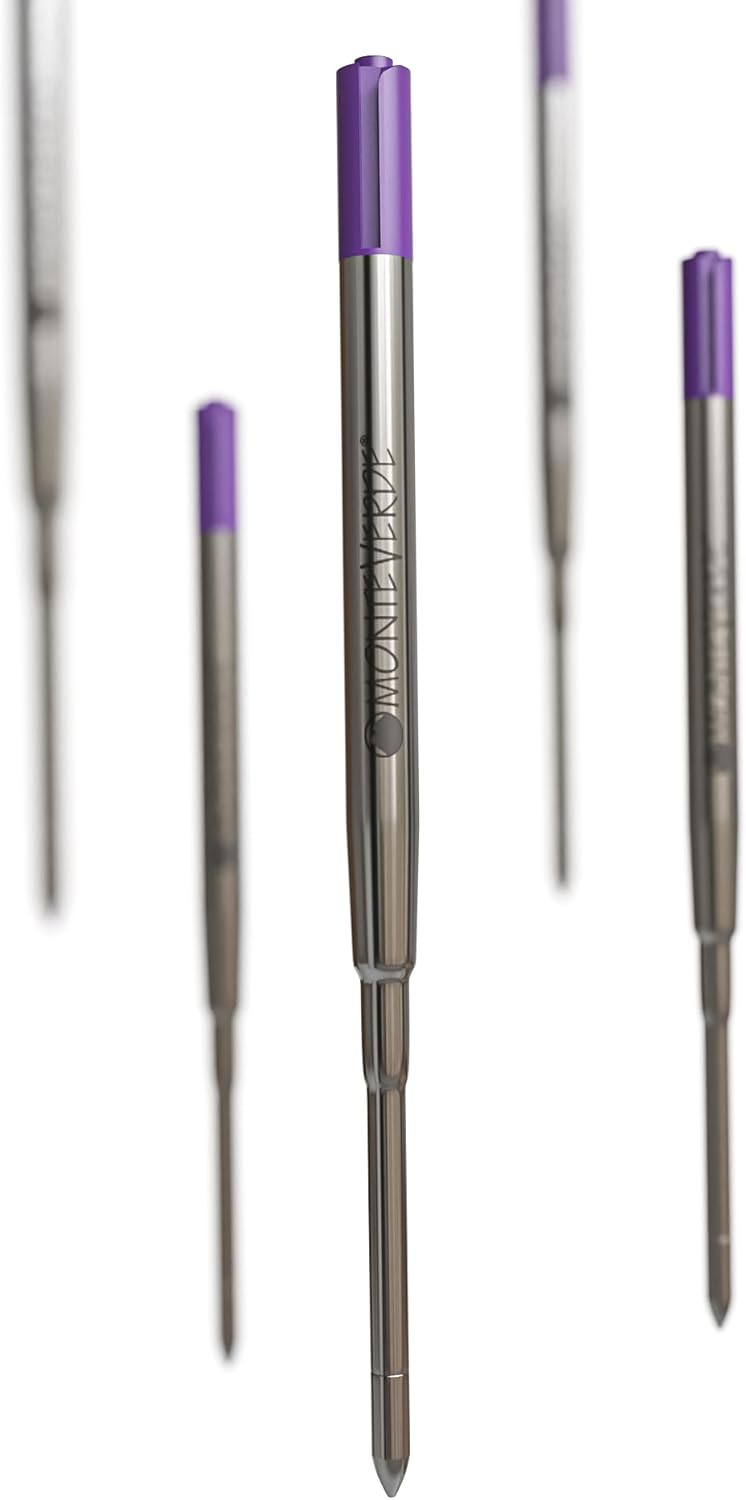 Monteverde Soft Roll Ballpoint Pen Refills to Fit Parker-Style Pens, Medium Point, Brown, 2-Pack, Smooth Writing Technology for Parker, Conklin, Schmidt, and More