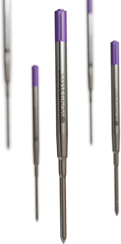 Monteverde Soft Roll Ballpoint Pen Refills to Fit Parker-Style Pens, Medium Point, Brown, 2-Pack, Smooth Writing Technology for Parker, Conklin, Schmidt, and More