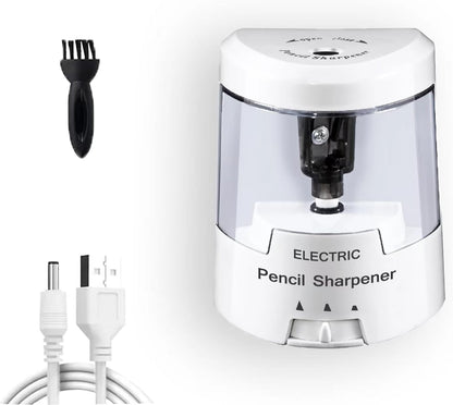 Electric Pencil Sharpener, Battery (Not Included) USB Powered, Portable for NO.2 Pencils, Automatic and Durable with 3 Sharpness Options - Classroom, Home, Office Black