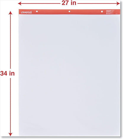 Universal 35600 Recycled Easel Pads, Unruled, 27 x 34, White, 50 Sheet (Case of 2)