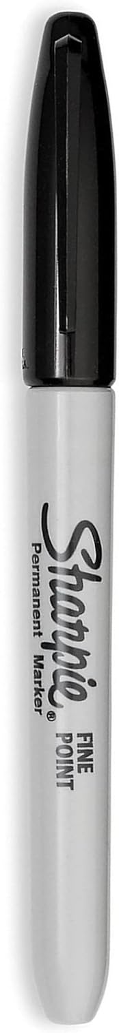 Sharpie Permanent Markers, Fine Point, Black, 12 Count