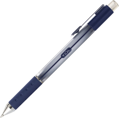 TUL Gel Pens, Retractable, Medium Point, 0.7 mm, Gray Barrel, Blue Ink, Pack Of 12