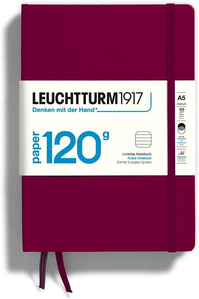 LEUCHTTURM1917 - 120G Special Edition - Medium A5 Hardcover Notebook - 203 Numbered Pages with 120gsm Paper (Navy, Dotted)