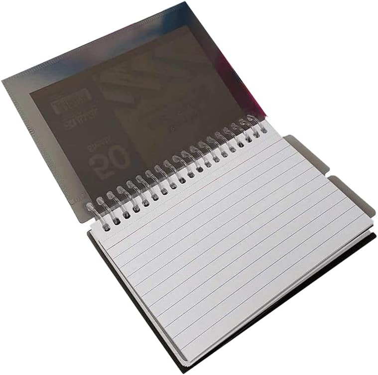 6 Pk 50 Sheets View Poly Spiral Bound 3" X 5" Ruled White Index Card With 2-Tab Divider