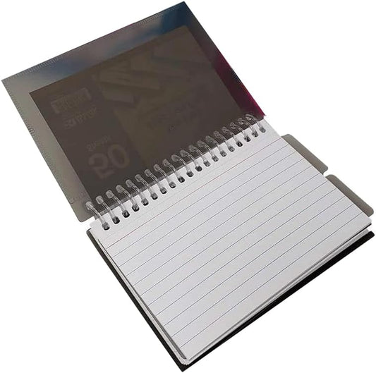 6 Pk 50 Sheets View Poly Spiral Bound 3" X 5" Ruled White Index Card With 2-Tab Divider