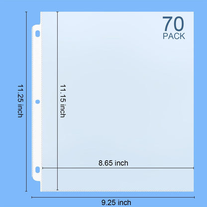 DOSEWART 70Pack Sheet Protectors, Clear Heavy Duty Plastic Page Protectors for 3 Ring Binder, Top Loading Sheet Protectors 8.5 x 11” for Photo, Paper, Document Protector