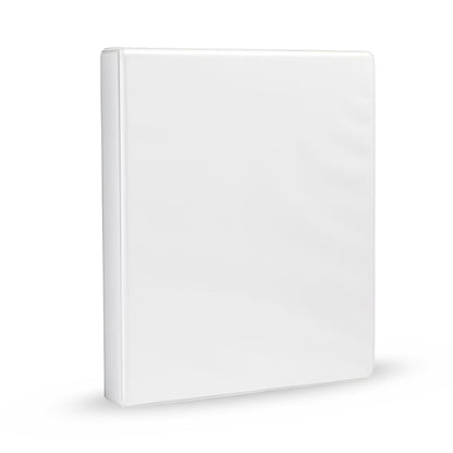 Amazon Basics 3-Ring Binder with Round Rings and Interior Pockets, 1-Inch, White, 4-Pack