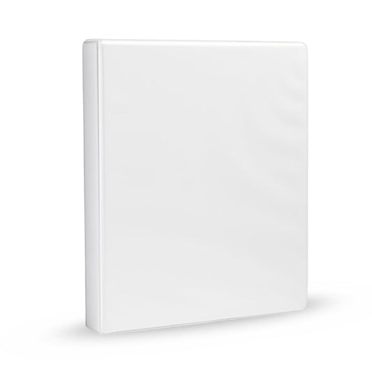 Amazon Basics 3-Ring Binder with Round Rings and Interior Pockets, 1-Inch, White, 4-Pack