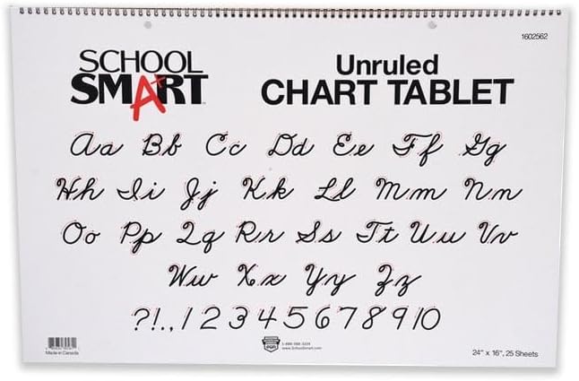 School Smart Chart Tablet, 24 x 16 Inches, 1 Inch Rule, 25 Sheets
