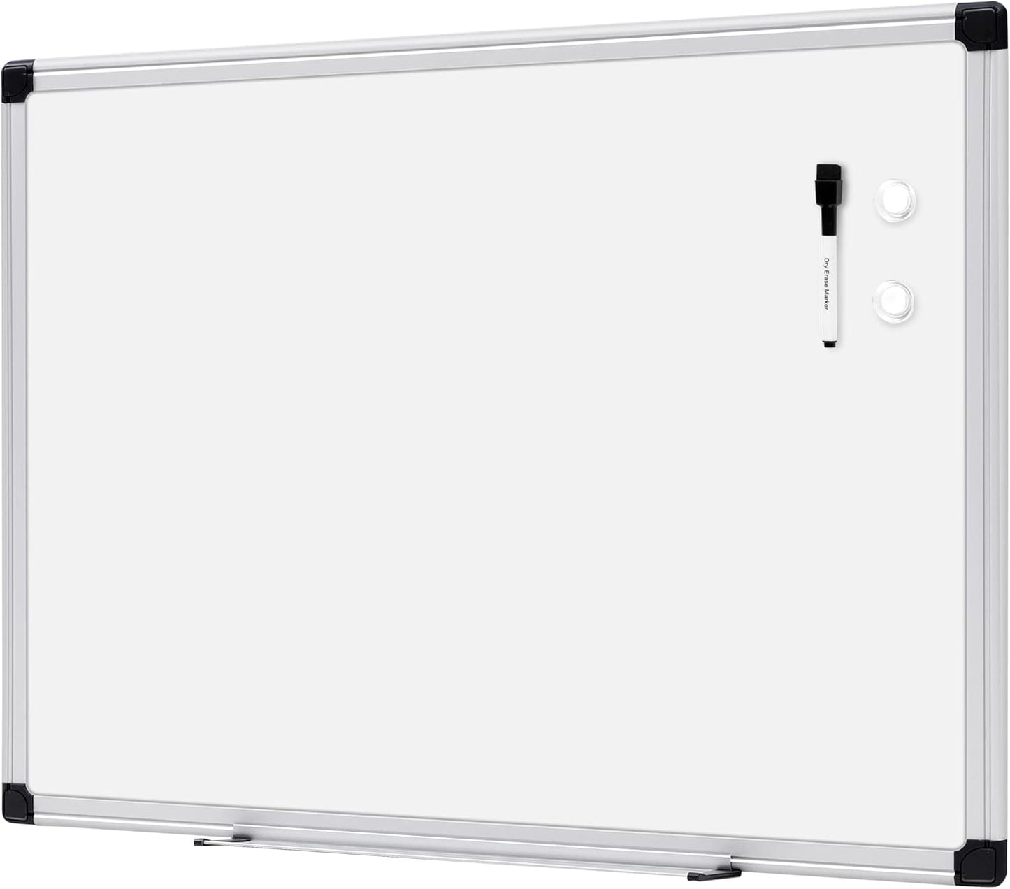 Amazon Basics Magnetic Dry Erase Whiteboard, 36 x 48-inch, Aluminum Frame, Silver/White, Easy to Install