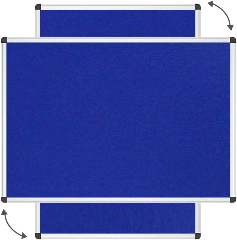 VIZ-PRO Large Fabric Bulletin Board/Foldable Notice Board Felt Gray, 60 X 48 Inches, Silver Aluminium Frame