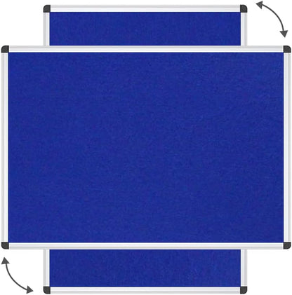 VIZ-PRO Large Fabric Bulletin Board/Foldable Notice Board Felt Gray, 60 X 48 Inches, Silver Aluminium Frame