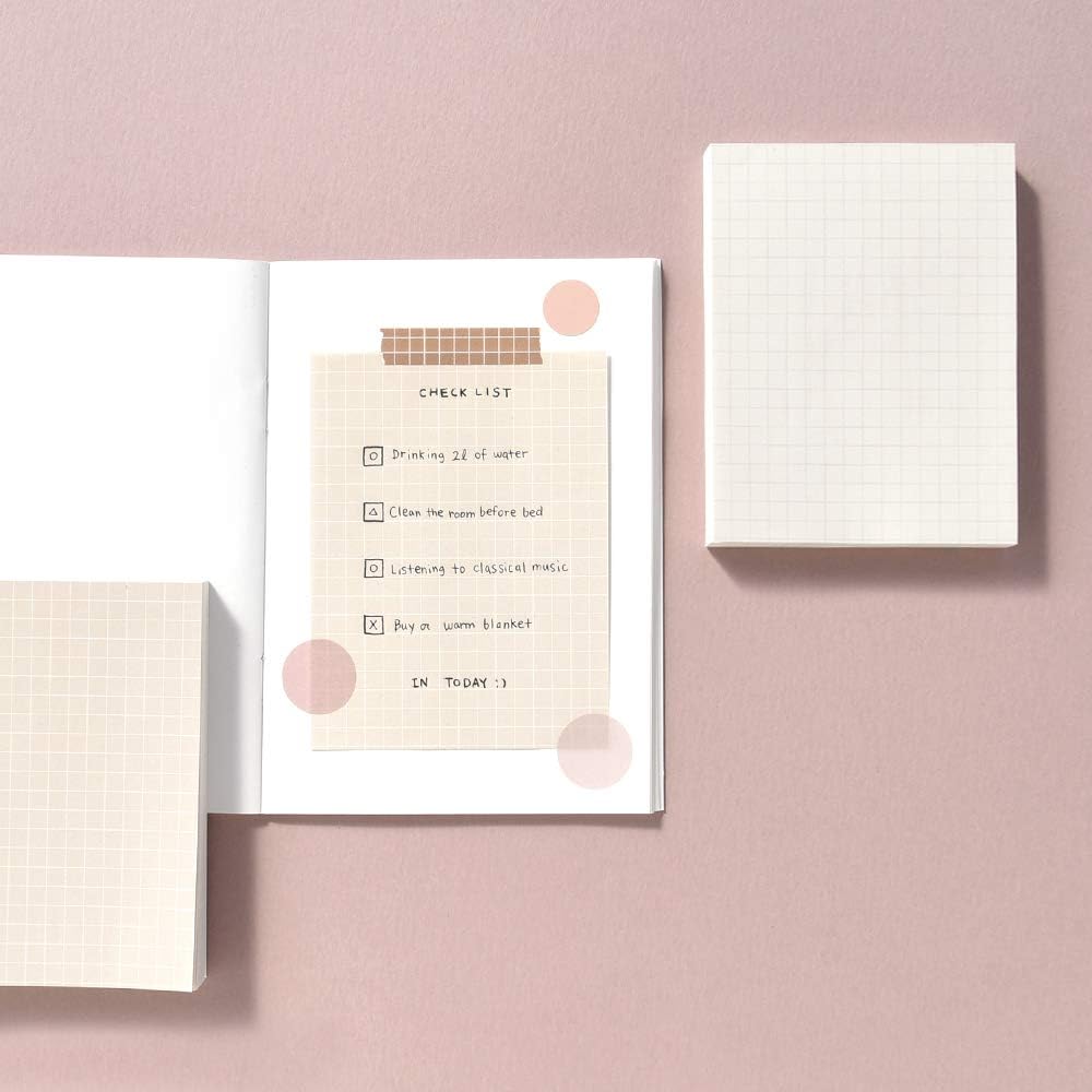 Monolike Memopad Memories design B SET - 4 Packs, 4 Different Designs, 100 Sheets Per Pad, Total 400 Sheets, Note pads, Writing pads, 3.15 x 4.17 Inches