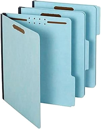 Staples® 60% Recycled Pressboard Classification Folder, 2" Expansion, Letter Size, Blue, 25/Box (ST384868/384868)