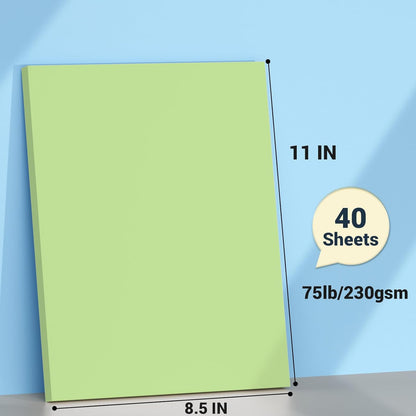 Cardstock 8.5 x 11, Thick Printer Paper 75 lb/200 gsm, 40 Sheets Card Stock White, Heavy Card stock, White CardStock Paper for Invitations, Diy Cards, Business Cards, Menus, Crafts, Drawing etc