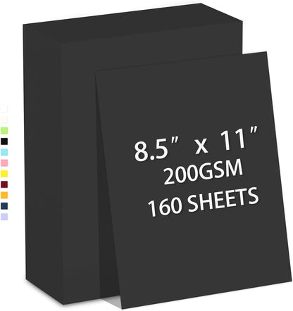 160 Sheets White Cardstock 8.5 x 11 Heavyweight Weight 200gsm Card Stock Paper for Printing, Crafts, Invitations | Smooth Printer Cardstock Paper | Bulk Construction Paper DIY & Professional Use