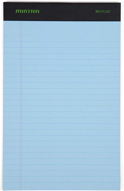 Mintra Office Colorful Legal Pads - Includes 2 Blue, 2 Pink, and, 2 Green Writing Pads, Micro Perforated Lined Sheets, Ideal for Professional & Personal Use, 5"x8" Narrow Ruled, 6 pack Basic Pastel