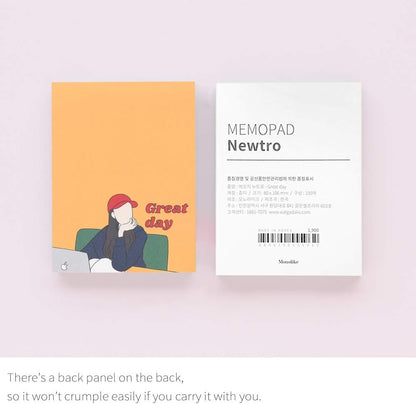 Monolike Memopad Memories design B SET - 4 Packs, 4 Different Designs, 100 Sheets Per Pad, Total 400 Sheets, Note pads, Writing pads, 3.15 x 4.17 Inches