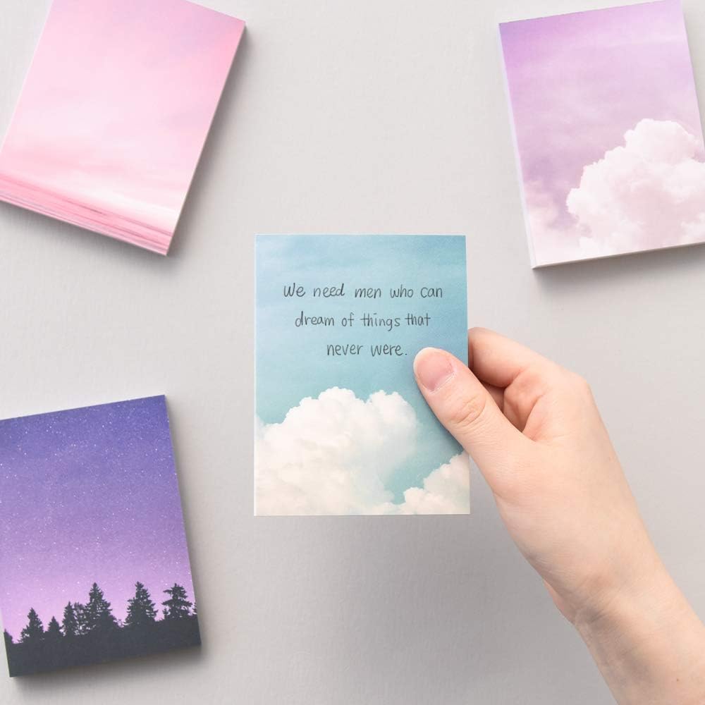Monolike Memopad Memories design B SET - 4 Packs, 4 Different Designs, 100 Sheets Per Pad, Total 400 Sheets, Note pads, Writing pads, 3.15 x 4.17 Inches
