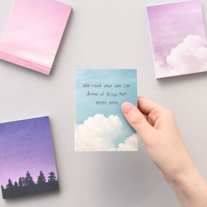 Monolike Memopad Memories design B SET - 4 Packs, 4 Different Designs, 100 Sheets Per Pad, Total 400 Sheets, Note pads, Writing pads, 3.15 x 4.17 Inches