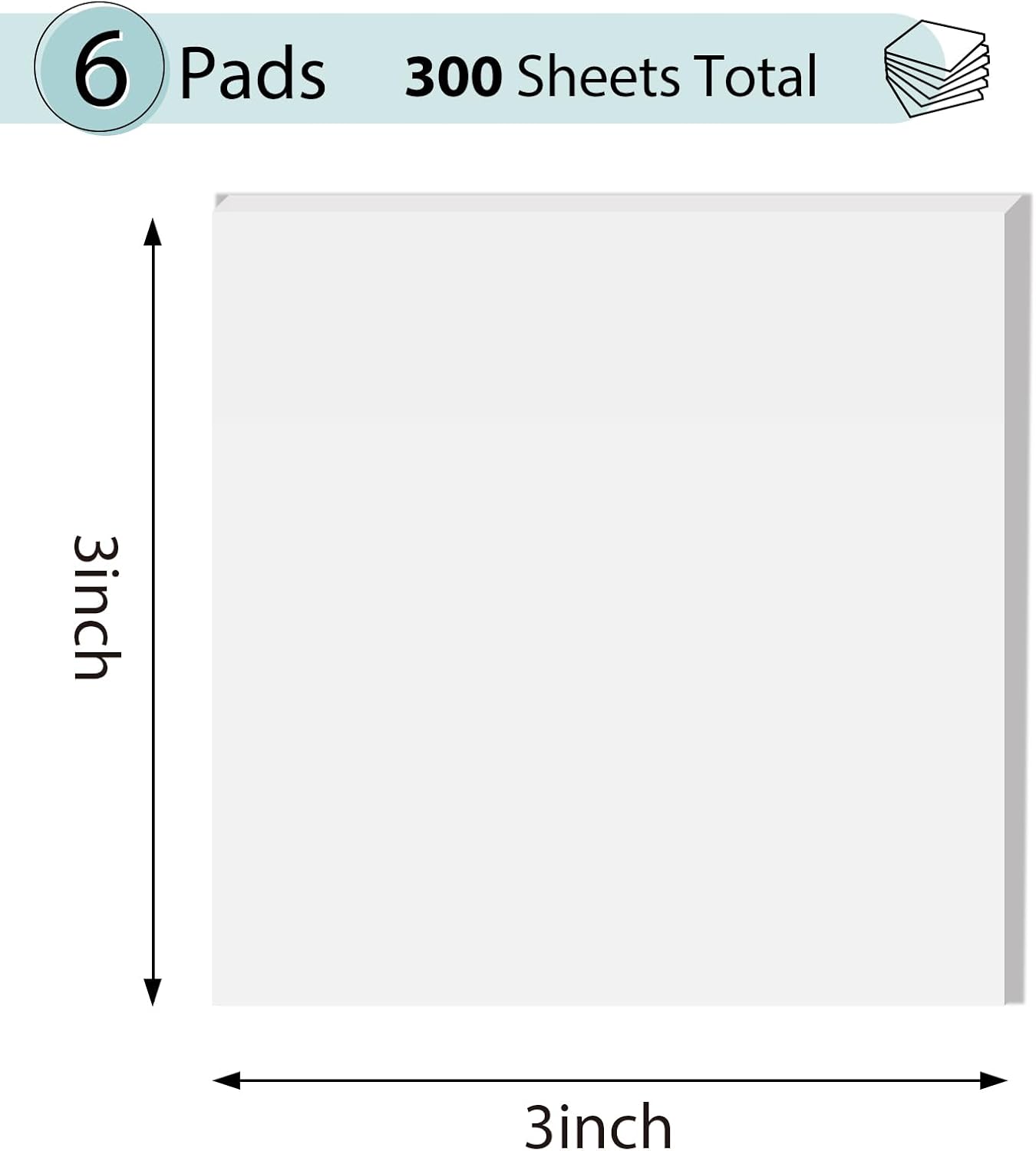 [1000 PCS] Transparent Sticky Notes, 6 Sizes Clear Sticky Notes Pads, Waterproof Self-Adhesive Translucent Sticky Notes for Annotating Books, See Through Sticky Notes for School & Office