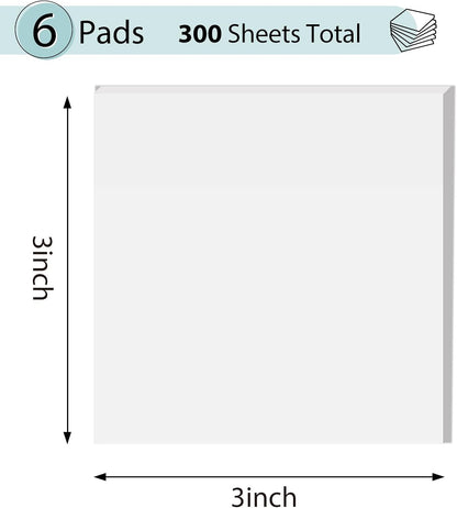 [1000 PCS] Transparent Sticky Notes, 6 Sizes Clear Sticky Notes Pads, Waterproof Self-Adhesive Translucent Sticky Notes for Annotating Books, See Through Sticky Notes for School & Office