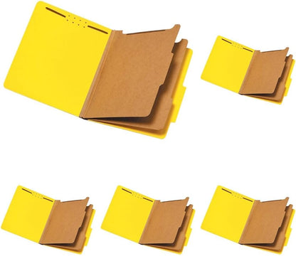 Pendaflex Classification Folders, 2 Dividers, 2" Fasteners, Letter Size, Yellow, 10/Box (24134P)