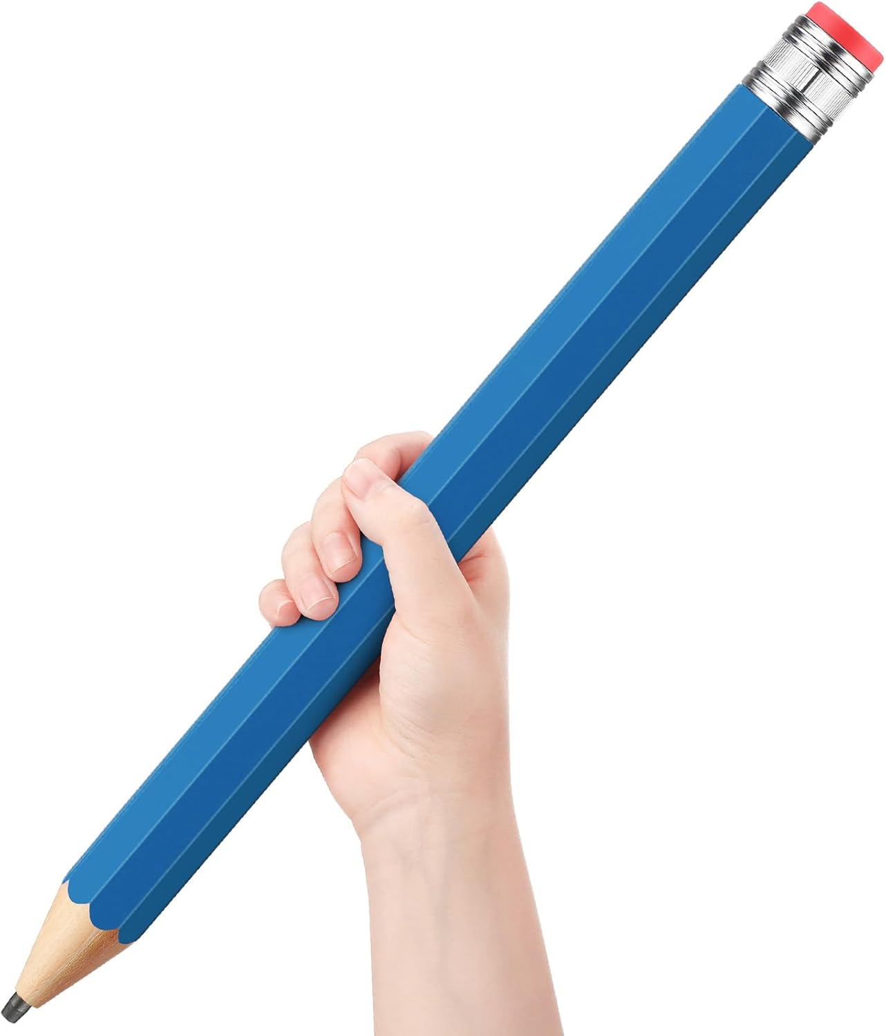 16 Inch Wooden Large Jumbo Pencils Giant Big Funny Wood Pencil with Cap and Eraser Fun Novelty Gifts for Kids School Kindergarten Home Office Prop Supplies(Purple)