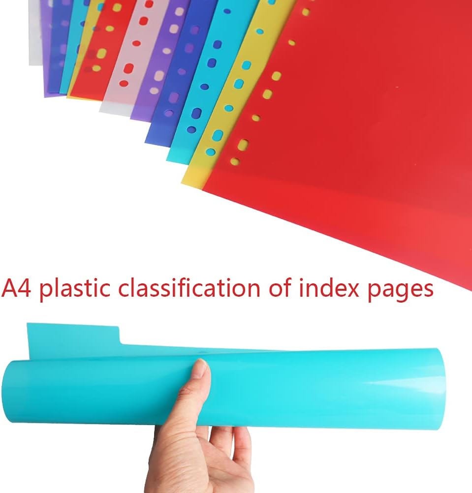 21 Tab A-Z Binder Dividers, 3 Ring Plastic Binder Dividers with Tabs Multicolor Alphabet Dividers for 2/3/4/11 Ring Binders, Letter Size (8.2×11.6 Inch)