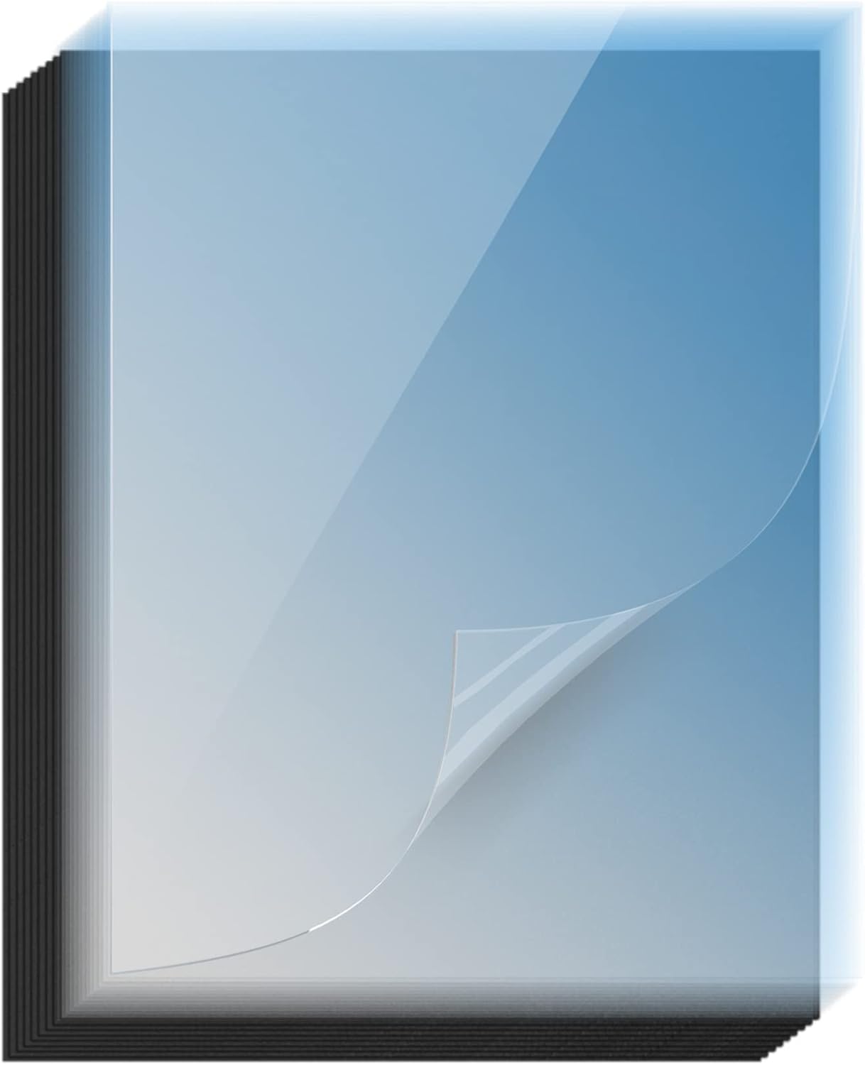 HOUYEE 120 Pack Binding Covers and Backs Set, 8.5x11 Inches, Including 60 Pcs 10 Mil Clear Binding Covers, 60 Pcs 12 Mil Black Plastic Sand Texture Polycovers, Letter Size