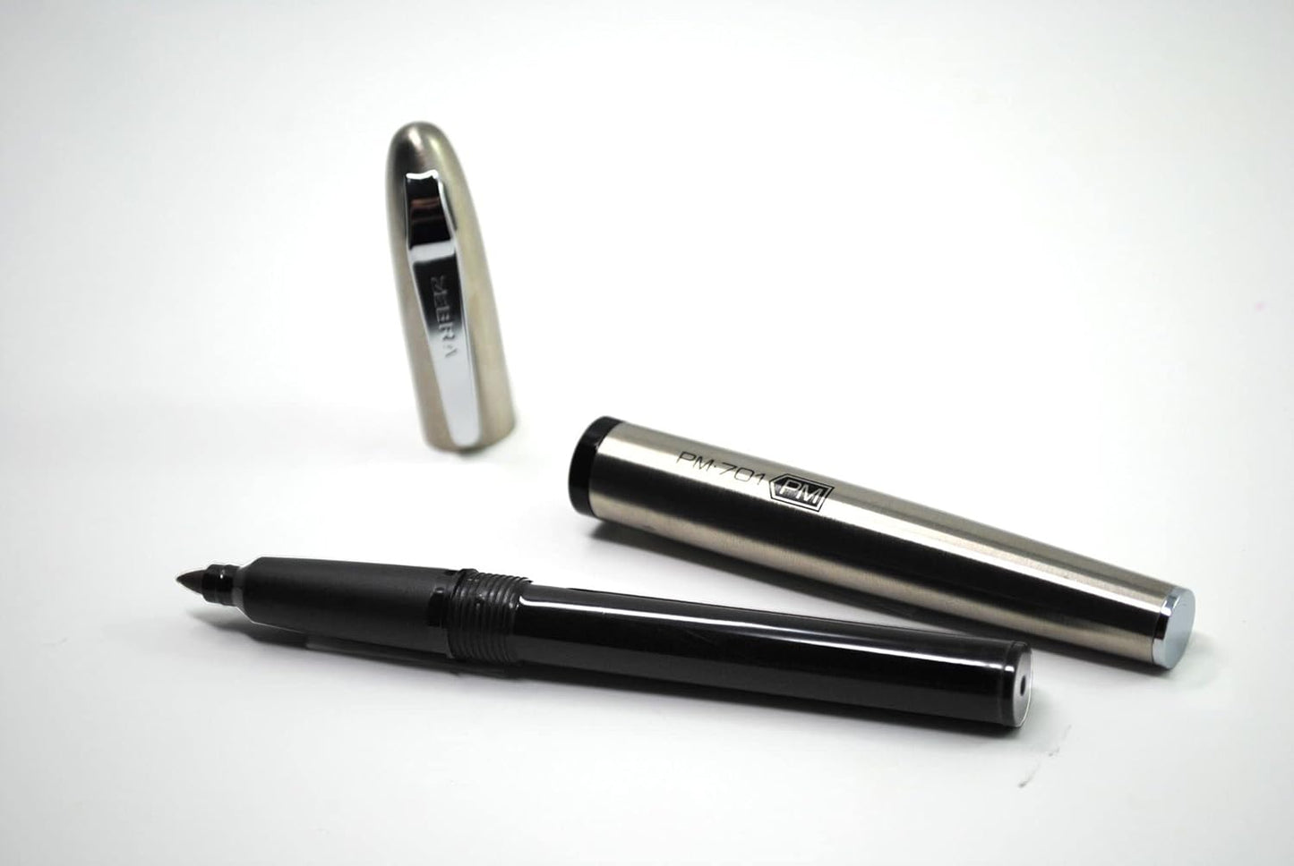 Zebra Pen, PM-701 Permanent Marker, Fine Bullet Point, Black Ink, Stainless Steel Barrel, Refillable, Includes 1 Refill, Cap Off Time of 120 Hours, 1-Pack (65211)