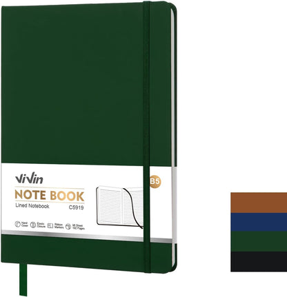 Vivin B5 College Ruled Notebook for Work,6.9"x9.8" Leather Hardcover Journal,192 Pages Professional Lined Notebook for Office & Business