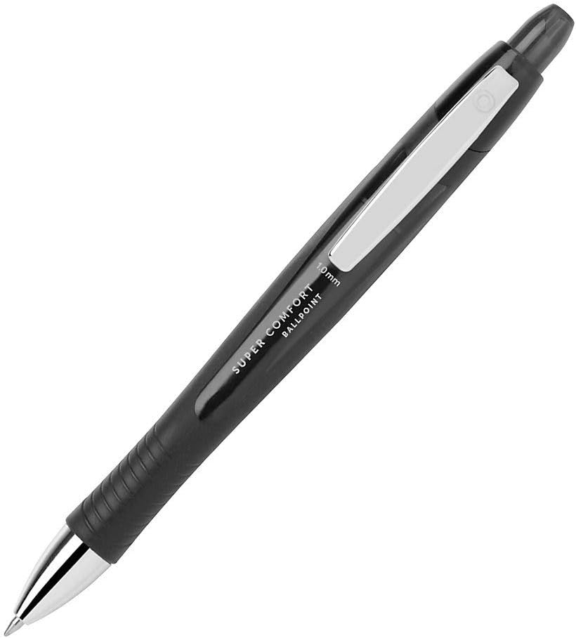 Office Depot Super Comfort Grip Retractable Ballpoint Pens, 1.0 mm, Medium Point, Black Ink, 12 pk, OD36101
