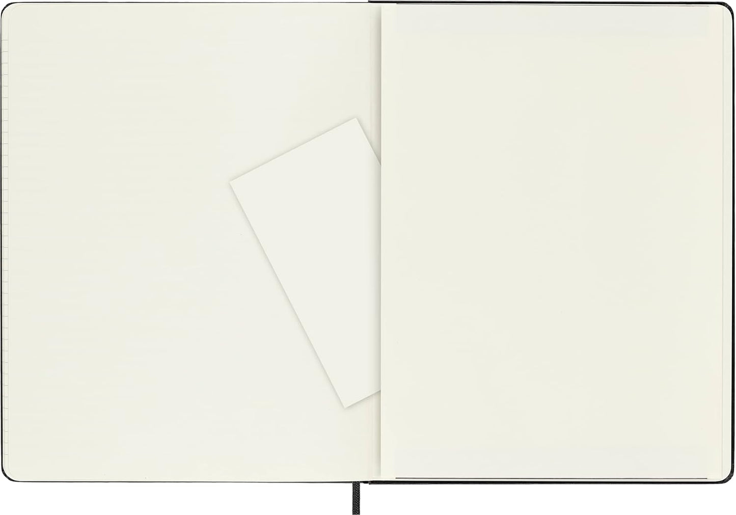 Moleskine Classic Notebook, Hard Cover, XL (7.5" x 9.5") Squared/Grid, Black, 192 Pages
