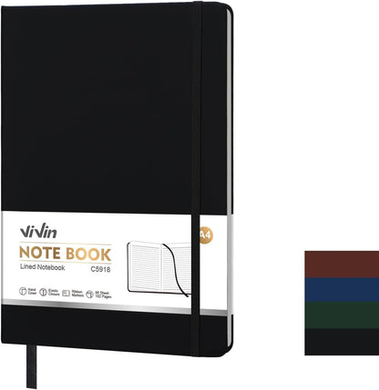 Vivin B5 College Ruled Notebook for Work,6.9"x9.8" Leather Hardcover Journal,192 Pages Professional Lined Notebook for Office & Business
