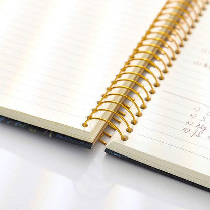Top Spiral Notebook 8.5x11, A4 Large Leather Hardcover Top Bound Steno Pads, 240 Pages 100gsm Thick Lined Paper,Wide Ruled,Left Handed Notebook Journal for Work, School - Black