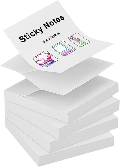 ZCZN 400 Sheets Pop-up Sticky Notes, 3 x 3 Inches, 4 Pads Bright Color Self-Stick Notes, 100 Sheets/Pad, Pink
