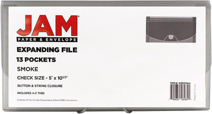 JAM Paper Accordion Folders - 13 Pocket Plastic Expanding File - Legal Size - 10 x 15 - Red - Sold Individually