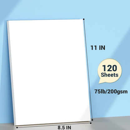 Cardstock 8.5 x 11, Thick Printer Paper 75 lb/200 gsm, 40 Sheets Card Stock White, Heavy Card stock, White CardStock Paper for Invitations, Diy Cards, Business Cards, Menus, Crafts, Drawing etc