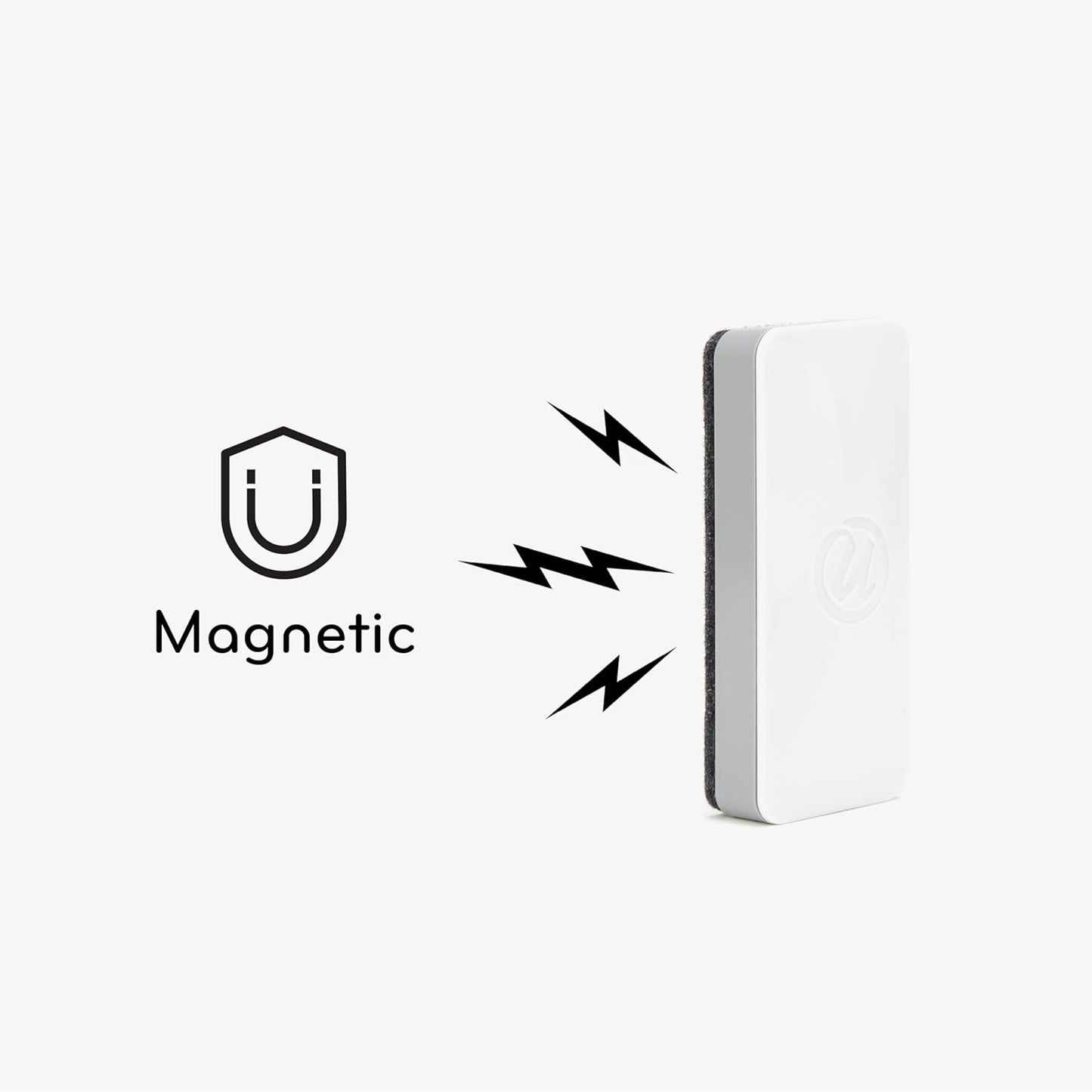 U Brands Magnetic Dry Erase Board Felt Eraser, 2"x5"x1", White, Lightweight Modern Design