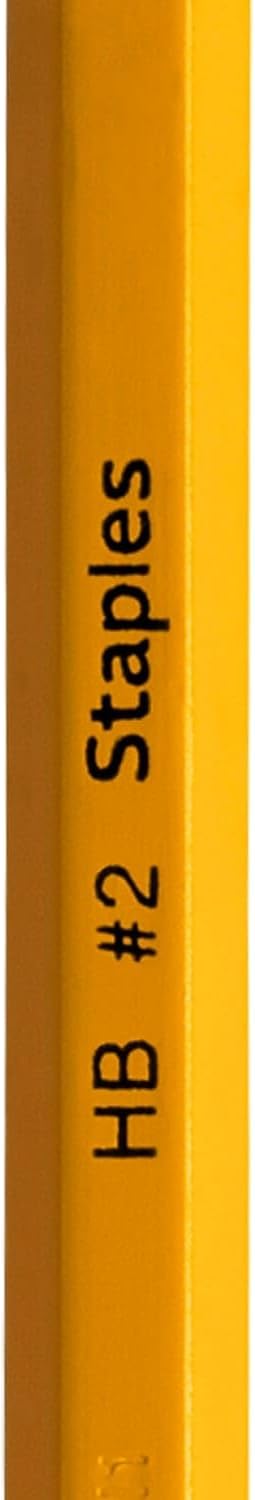 STAPLES Wooden Pencils, #2 Lead, Pre‑Sharpened, Yellow, 72 Pack – Classic Hex Pencils for School, Testing & Office Use