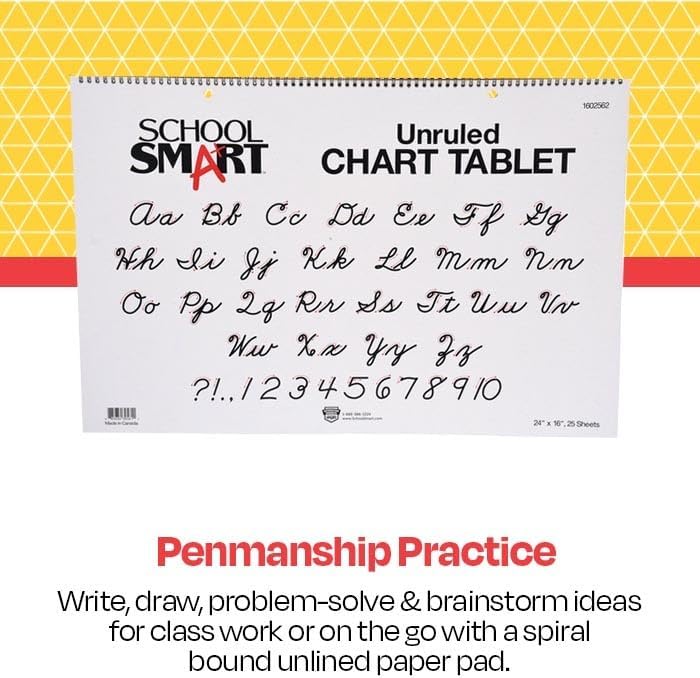 School Smart Chart Tablet, 24 x 16 Inches, 1 Inch Rule, 25 Sheets