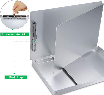 Sunnyclip Aluminum Clipboard with Storage (Letter Size), Metal Recycle Form Holder Portfolio Binder with Clip Inside Posse Box, for Office Business Medical Professionals Stationer