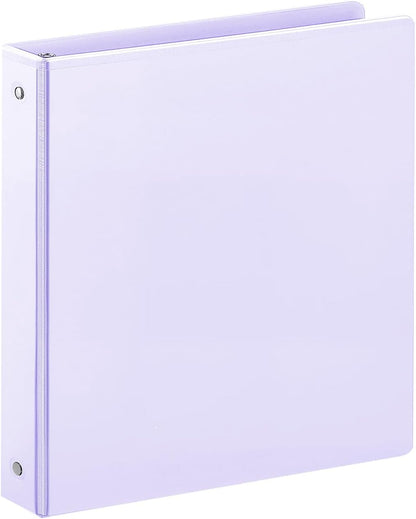 SUIN 1 Inch 3 Ring Binder, Clear 1'' View Presentation Binders with 2 Pockets, Fits 8.5 x 11 Letter Size, Durable Polypropylene, Non-Stick & PVC-Free for School, Office & Home (Orange)