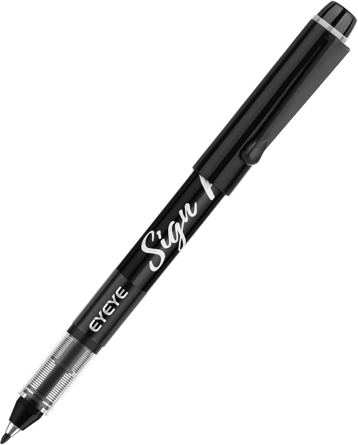 EYEYE Sign Pens 9 Pack (Black Blue Red Green)- 1.0mm Nib Tip - 0.6mm Line, Liquid Ink Sign Pen Smooth Writing - Fineliner Marker Pens Quick Drying