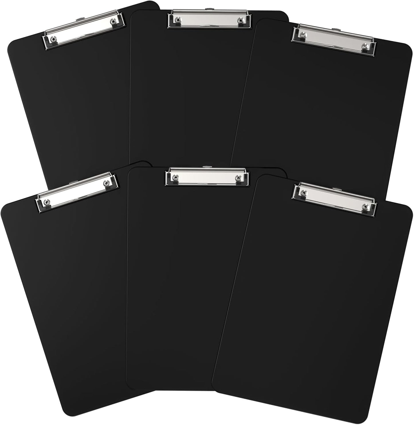 Plastic Clipboards 2 Pack, A4 Black Clip Board 8.5x11 for Classroom, Students, Kid, Woman, Size 9" x 12.5" with Low Profile Clip, Office & School Supply
