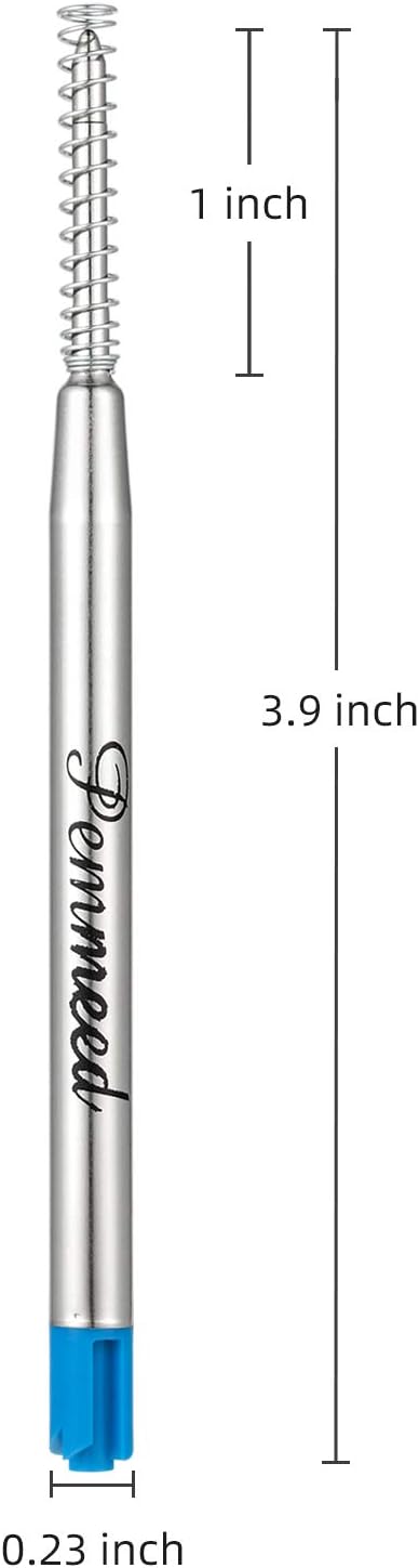 Ballpoint Pen Refills with Spring for Penneed B5/B6/B8 Pen, Parker Waterman Compatible Ballpoint Pen Refills Twist Action Medium Point 1.0mm Pack of 10(Black Ink)