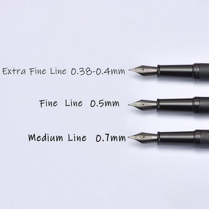 Hongdian Matte Black Forest Rollerball Pen with Schmidt Black Ink Refill, Classic Design with Metal Case for Business Signature